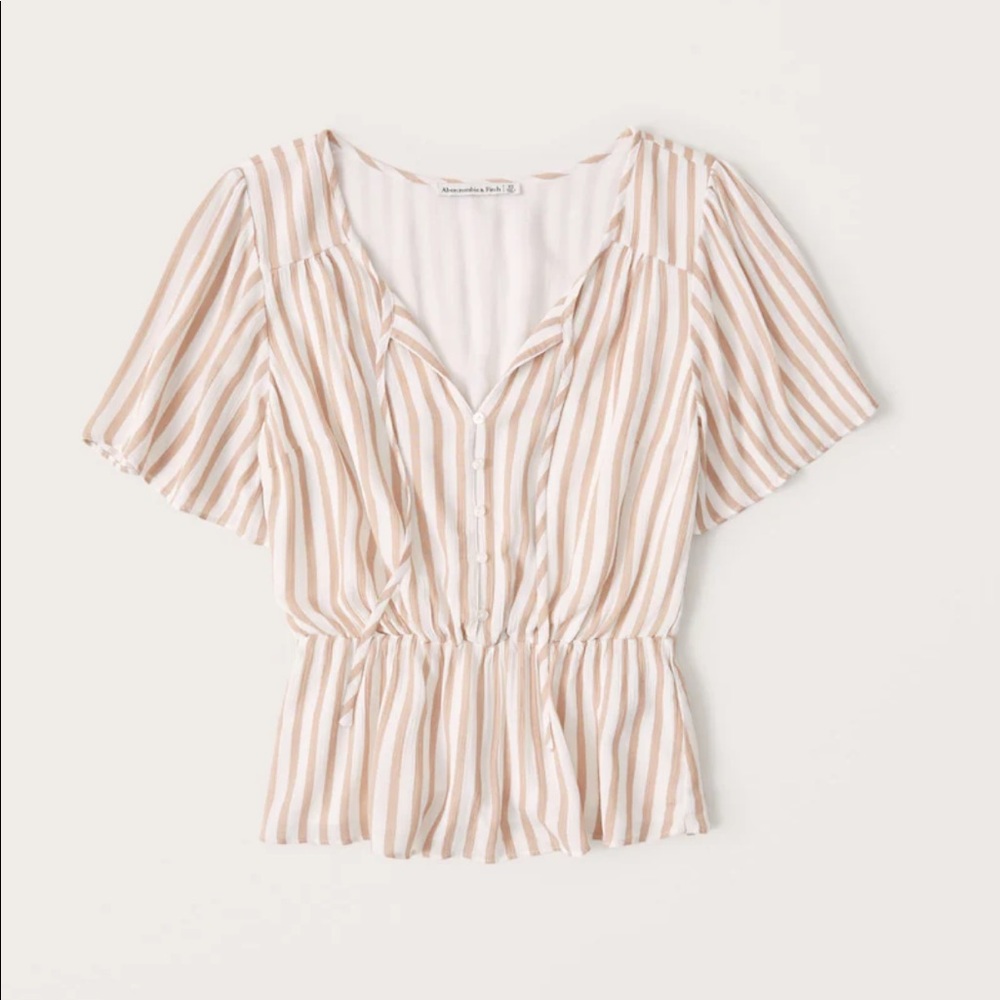 Abercrombie Button-Through Flutter Sleeve 2021 XS